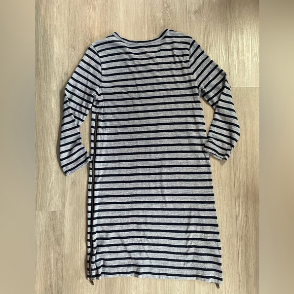 J.Crew Blue Striped 100% Cotton Side Zip Dress Size Small - Picture 5 of 8
